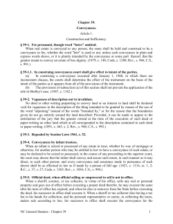 Chapter 39. Conveyances. - North Carolina General Assembly