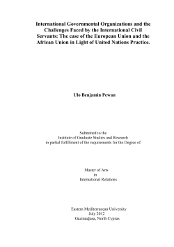THE INTERNATIONAL CIVIL SERVICE