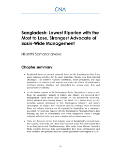 Bangladesh: Lowest Riparian with the Most to Lose