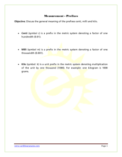 Measurement - Prefixes