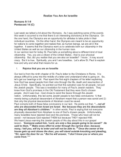 Realize You Are An Israelite Romans 9:1