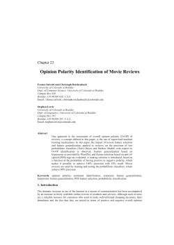 23. Opinion Polarity Identification of Movie Reviews
