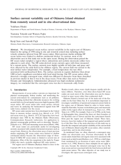 Surface current variability east of Okinawa Island obtained from