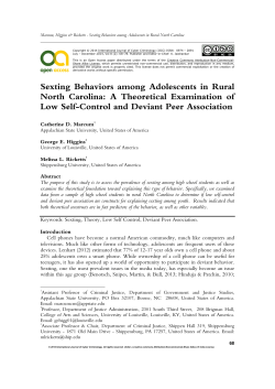 Sexting Behaviors among Adolescents in Rural North Carolina: A