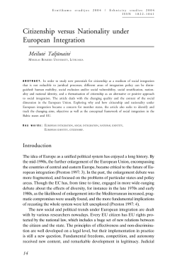 Citizenship versus Nationality under European Integration