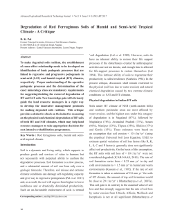 Degradation of Red Ferruginous Soils of Humid and Semi