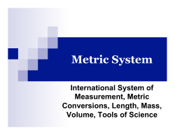 Metric System Notes