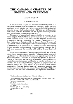 Canadian Charter of Rights and Freedoms, The