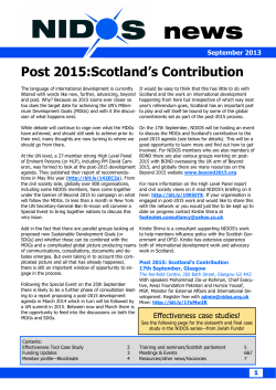 Post 2015:Scotland`s Contribution