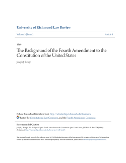 The Background of the Fourth Amendment to the Constitution of the