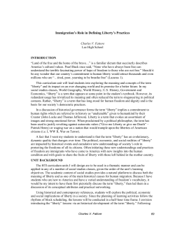 Immigration`s Role in Defining Liberty`s Practices