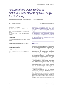 Analysis of the Outer Surface of Platinum-Gold