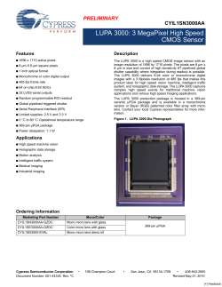 CYIL1SN3000AA, LUPA 3000: 3-MegaPixel High Speed CMOS