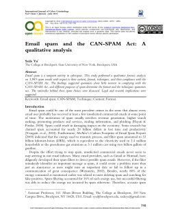 Email spam and the CAN-SPAM Act - International Journal of Cyber