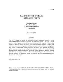 saving in the world: stylized facts