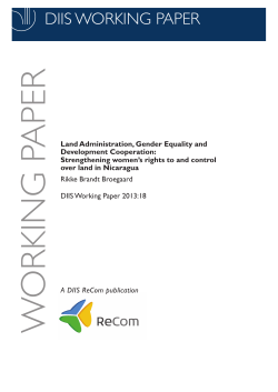Land Administration, Gender Equality and Development