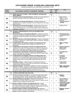 CST/CAHSEE GRADE 10 ENGLISH