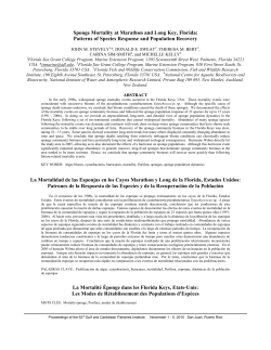 Sponge Mortality at Marathon and Long Key, Florida: Patterns of