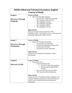 NEISD Gifted and Talented Secondary English Course of Study