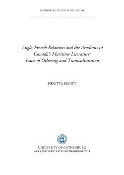 Anglo-French Relations and the Acadians in Canada`s Maritime