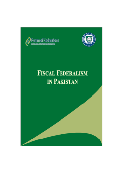 Fiscal Federalism in Pakistan - Pakistan Institute of Development