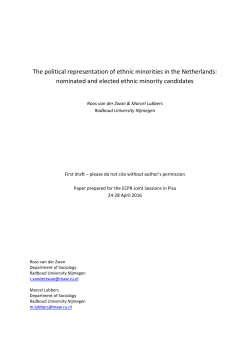 The political representation of ethnic minorities in the Netherlands