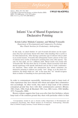 Infants` Use of Shared Experience in Declarative Pointing