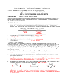 Describing Motion Verbally with Distance and Displacement Vectors