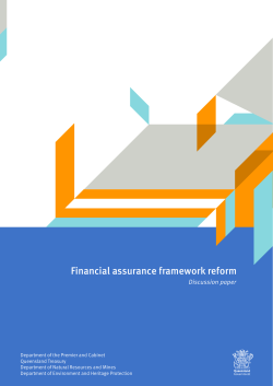 Financial assurance framework reform discussion paper