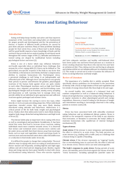 Stress and Eating Behaviour