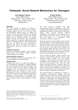 Telebeads: Social Network Mnemonics for Teenagers