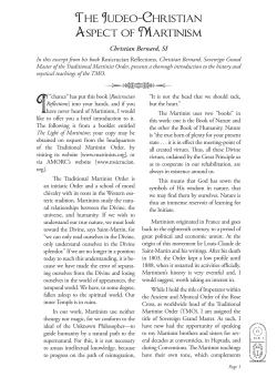 The Judeo-Christian Aspect of Martinism