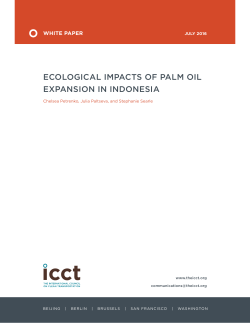 Ecological impacts of palm oil expansion in Indonesia