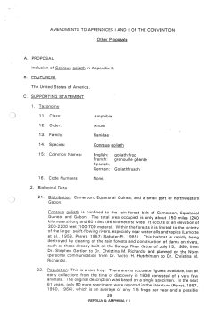 AMENDMENTS TO APPENDICES I AND II OF THE