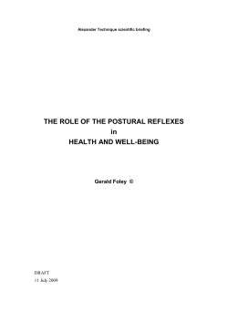postural reflexes h - Alexander Technique