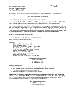6th Grade Info - West Bloomfield School District