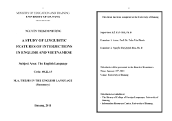a study of linguistic features of interjections in english and vietnamese