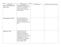 British Policies/Colonial Reactions