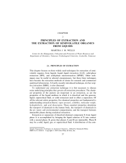 principles of extraction and the extraction of semivolatile organics