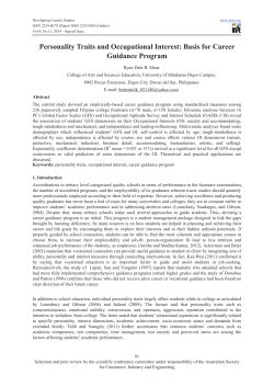 Personality Traits and Occupational Interest: Basis for