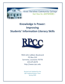 Knowledge Is Power: Improving Students` Information Literacy Skills