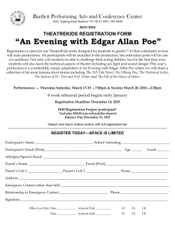 An Evening with Edgar Allan Poe - Bartlett Performing Arts and