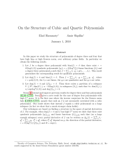 On the Structure of Cubic and Quartic Polynomials