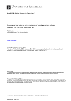 Ecogeographical patterns in the incidence of brood - UvA-DARE
