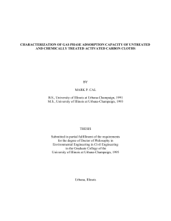 characterization of gas phase adsorption capacity of untreated and