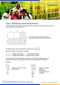 Topic 4: Multiplying and dividing fractions
