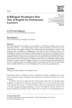 A Bilingual Vocabulary Size Test of English for Vietnamese Learners