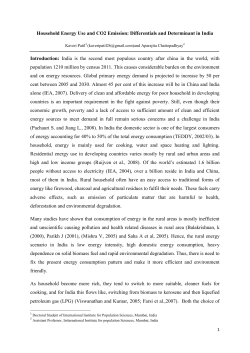 Household Energy Use and CO2 Emission: Differentials and