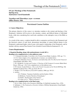 Theology of the Pentateuch 2013 - Gordon