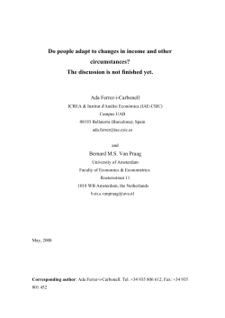 Do people adapt to changes in income and other